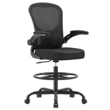 Ergonomic Drafting Chair, Tall Office Chair with Flip-up Armrests, Breathable...