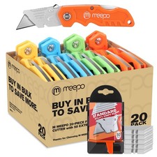 Box Cutter, 20-Pack Tough Folding Box Cutter Bulk for Heavy Duty Purpose, Raz...