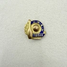 Vintage Gold Tone Blue Enamel 170 Club Bowling League Pin Badge Accessory
