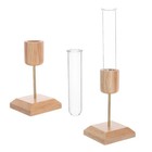  2 PCS Blumenständer Aus Massivem Holzglas Hydroponische Glasvase Glass Planter