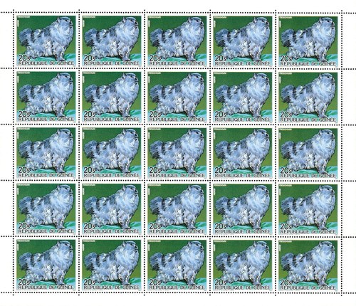Guinea 1985 Imperf. Cats & Dogs 1985 Full Sheet No. 1050 - 1057 Bl 159 - 167 - Picture 4 of 8