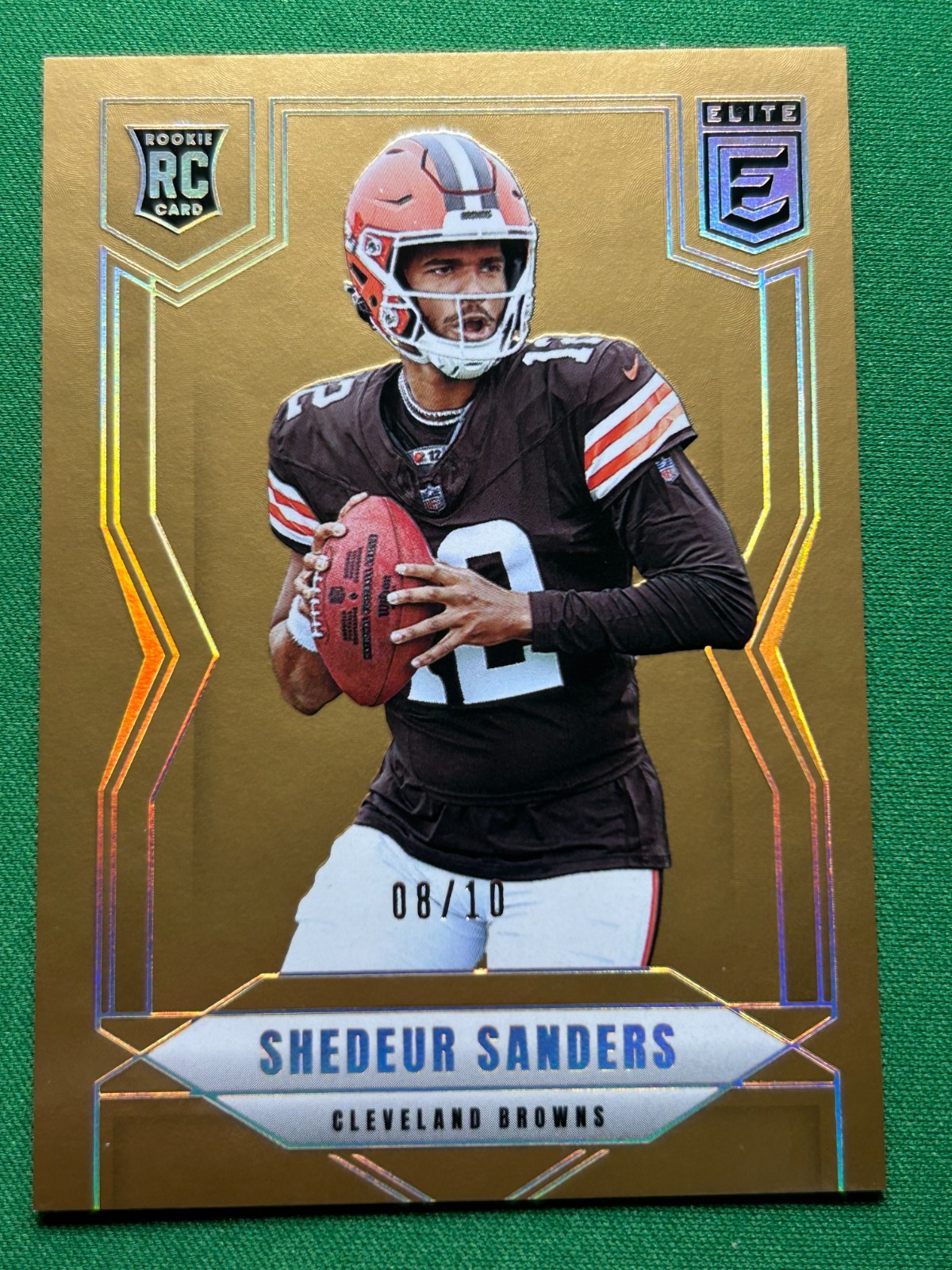 2025 Donruss Elite Shedeur Sanders #112 Gold /10 RC Rookie Cleveland Browns