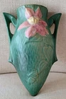 VINTAGE ROSEVILLE POTTERY CLEMATIS WALL POCKET #1295-8