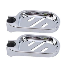 24mm Clip-On Soap Dish - Adjustable Shower Rail Holder with Drain Grooves