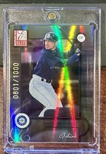 2001 DONRUSS ELITE ICHIRO SUZUKI RC REFRACTOR /1000 MARINERS HOF BEAUTIFUL SHARP