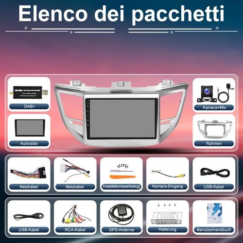 DAB+ 64GB Android 15 CarPlay Autoradio GPS Navi RDS Für Hyundai Tucson 2016-2018 - Bild 16 von 17