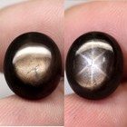 19.09Ct.Unheated Natural Star 6 Ray Sapphire Golden Black Oval Cabochon Thailand