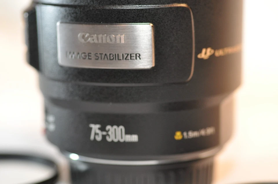 Canon EOS EF 75-300mm f/4-5.6 IS USM telephoto lens for EOS A2 Elan T8 T7 90D 5D - Image 2 of 4