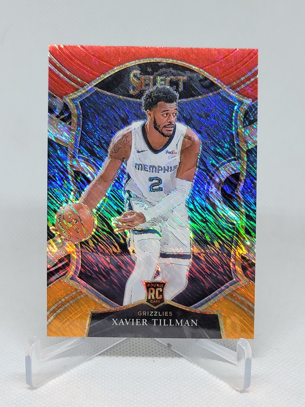 2020-21 Select Concourse Xavier Tillman RC #95 Red White Orange Shimmer D1C