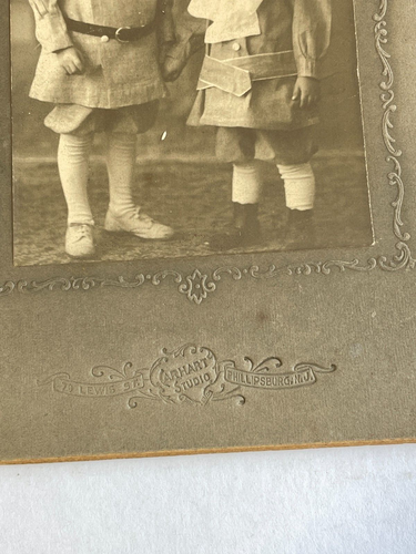 CC4 Cabinet Card Photo Boys Siblings Brothers 1890s Phillipsburg NJ - Picture 3 of 4