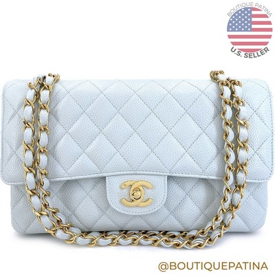 Pristine Chanel Vintage Pale Blue Caviar Medium Classic Flap Bag 24k GHW 68285 eBay