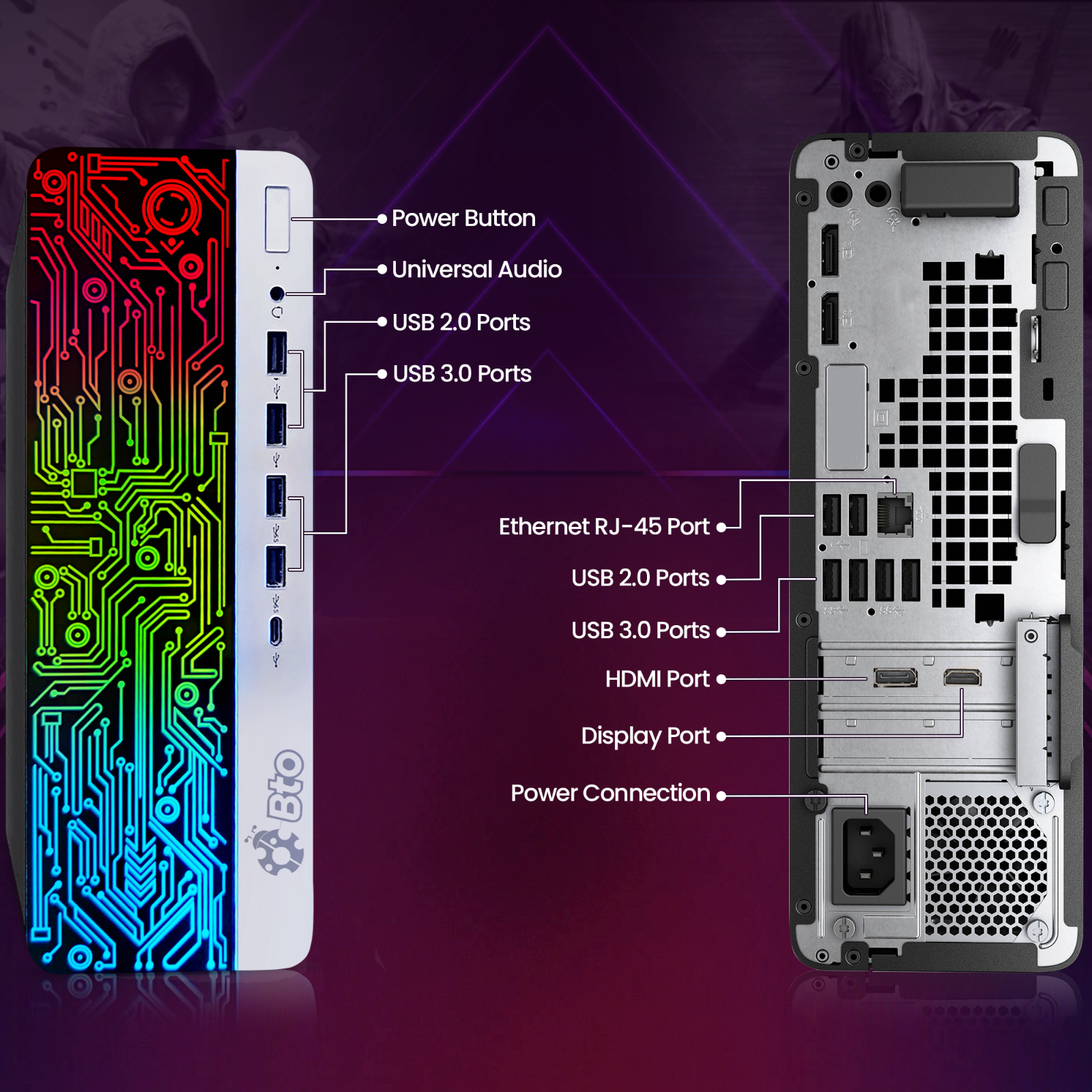 HP RGB Gaming Desktop PC Core i7, i5 32GB 2TB SSD 2TB HDD NVIDIA GTX, AMD Radeon - Picture 3 of 9