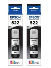 Epson 522 EcoTank Genuine Ink Ultra-high Capacity Black Bottle Twin size 65mlx2