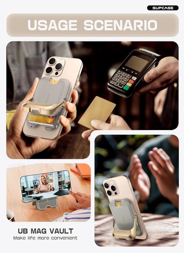SUPCASE Portefeuille Magnétique pour iPhone Support Porte Carte Support 6 Cartes MagSafe Case - Photo 24 sur 62