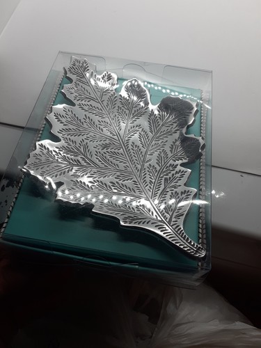 Silver Leaf Fall Autumn Winter Decoration Center Piece Thanksgiving Dish - Picture 5 of 10