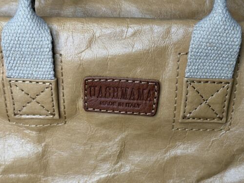 UASHMAMA ROMA SMALL WEEKENDER DAY BAG GEBRAUCHT PAPIERTÜTE CAMEL MADE IN ITALY - Bild 2 von 9