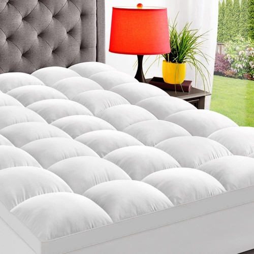 ELEMUSE Queen Mattress Topper for Back Pain, Extra Thick Mattress Pad Cover, Plu - Picture 2 of 4