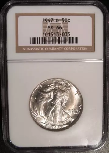 1947-D Walking Liberty Half Dollar NGC MS66 (3035)