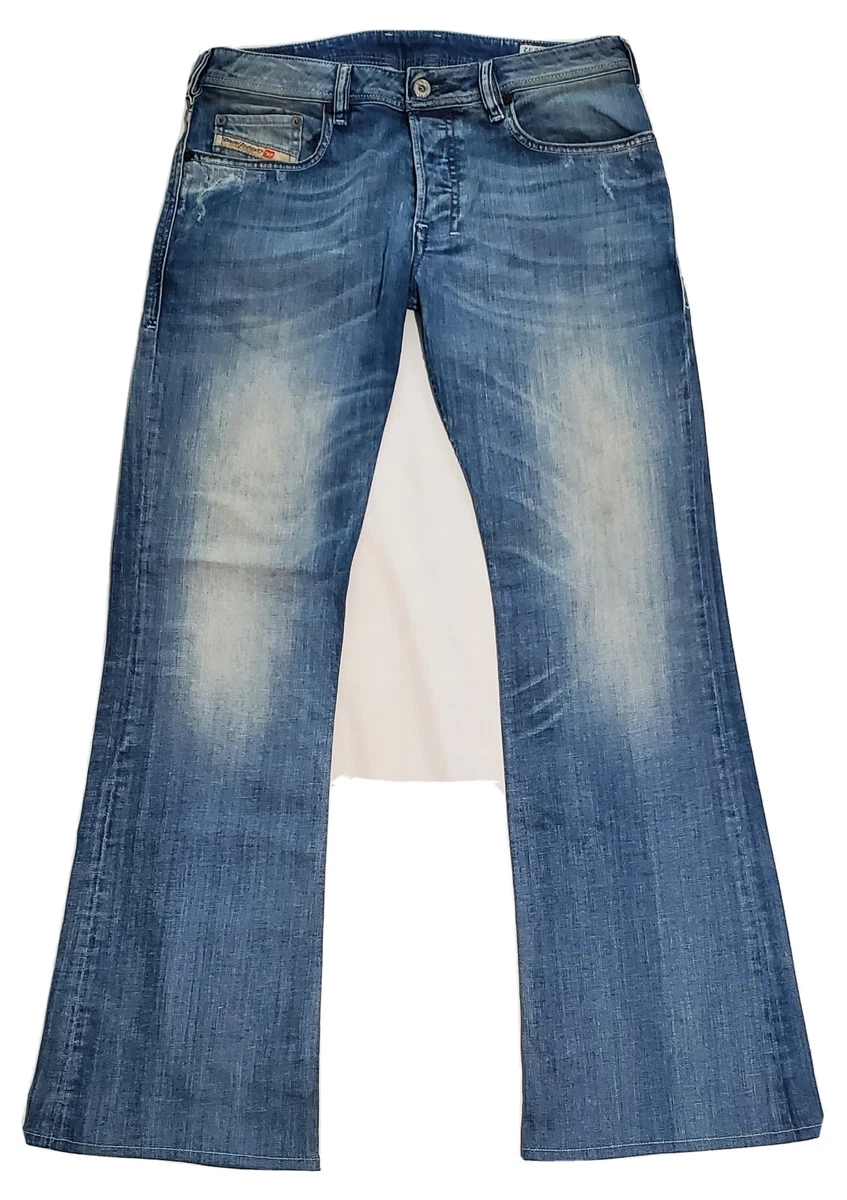 DIESEL ZATHAN WASH 008W7 BELL BOTTOM DENIM JEANS MEN SZ 30X31ACTUAL HOT JEANS