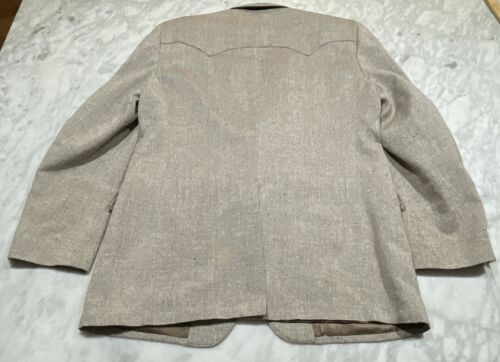 Vintage Western Tweed Jacket Mens 46L Circle S Dallas Texas Confetti Made USA - Picture 4 of 15