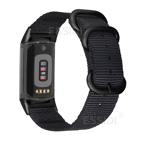 Cinturino sportivo in nylon per Fitbit Charge 6 5 cinturino orologio braccialetto ad anello - Foto 3 di 21