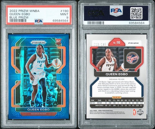 2022 Panini WNBA Rookie Queen Egbo Blue Prizm /149 PSA 9 - POP 1 - None Higher!! - Picture 3 of 3