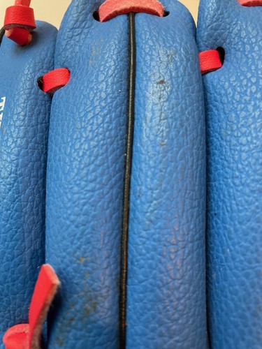 Rawlings Youth Baseball Glove Blue With Red Stitching Troy Tulowitzki Model VGUC - Picture 8 of 11
