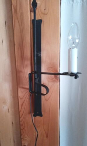 The Blacksmith Shop Forged Iron Swing Arm Electric Candle Lamp - Picture 3 of 7