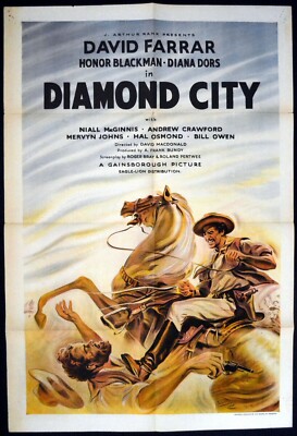 DIAMOND CITY 1949 David Farrar, Honor Blackman, Diana Dors UK 1-SHEET POSTER