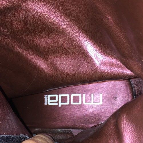 Moda Spana Damengröße 9M schwarz Leder Kappe Zehe Absatz Stiefel seitlicher Reißverschluss toller Look - Bild 8 von 11