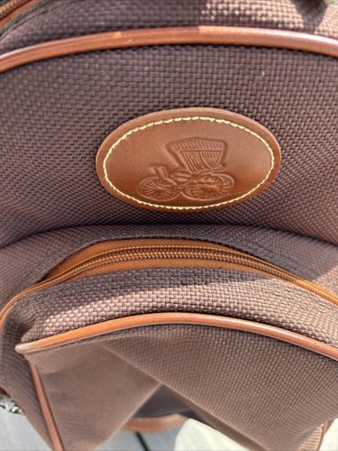 Vintage Daiwa Coach Collection Golf Bag 6-way Divider Brown Tan Leather - Picture 7 of 15