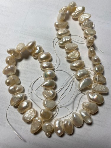 Golds, Bronze Copper White Cultured Freshwater Pearl beads All Colors - Picture 59 of 90