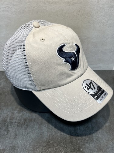 Houston Texans Hat '47 Brand Clean Up "4 Stroke" Logo Snapback Cap NWT Mesh H46 - Picture 3 of 8