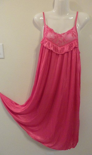 FLORAL LACE SILKY SLEEVELESS WOMEN NIGHTGOWN SLEEPWEAR VERY SOFT - Picture 18 of 33