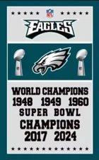 2024 2025 Philadelphia Eagles Super Bowl Champions 3x5 Ft Flag Ready to Ship USA