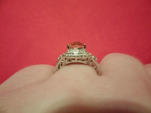 Champagne Quartz Ring w/White Topaz Accents in Platinum Overlay-Size 7-3.11 CTW - Picture 5 of 6