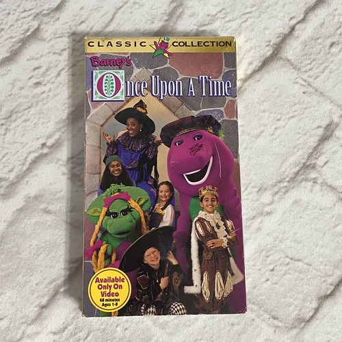 Barney - Once Upon a Time (VHS, 1996) White Tape - Imagen 1 de 3