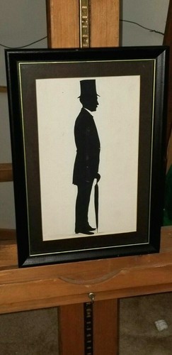 Pair of Framed Antique 19th century Paper Cut Silhouettes Norman C. Gaddis USAF - Picture 3 of 12