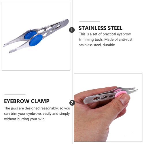 4Pcs Eyebrow Clips Eyebrow Trimmer Eyebrow Clamp Precision Tweezers Eyebrows - Picture 3 of 12