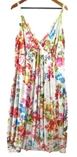 Magna Slip Dress Women Plus 22/24 Floral Sundress Jersey Stretch Tank Summer NEW
