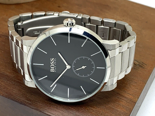Reloj Hombre Hugo Boss 1513501 Grand Prix Cuarzo Esfera Negra Plateado Acero 42mm - Imagen 6 de 12