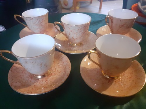 5 Twosome Set Of Royal Albert Gossamer Bone China Cups & Saucers - Picture 4 of 12