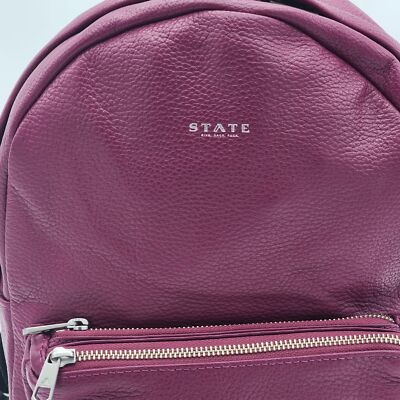 State Bags Mini Lorimer Leather Dahlia Pink Raspberry Backpack State Bags Mini Lorimer Leather Dahlia Pink Raspberry  main image 3