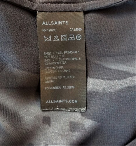 All Saints Reverso Rip it Up Silk Top - Picture 9 of 11