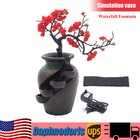 FengShui Flower Vase waterfall Tabletop Indoor Water Fountain Decoration 110V