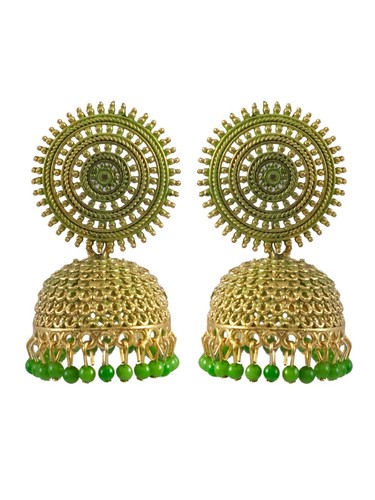 Traditional Indian Earrings Bollywood Pearl GoldPlated Women Jhumki Earings Gift - Picture 20 of 20