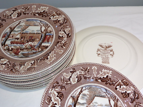 Johnson Brothers Historic America Thanksgiving  ~ FROZEN UP ~ Dinner Plates (12) - Picture 6 of 6