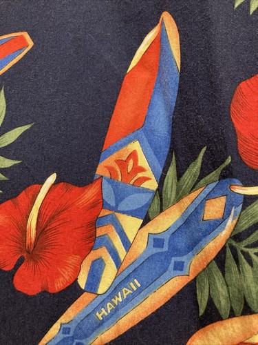 Hawaii Brand Made Hawaii Vintage Hawaiian Shirt Anthurium Flower Surfboard SZ XL - Picture 3 of 10