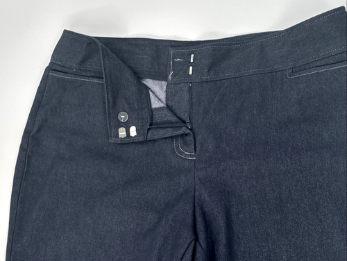 New Directions Pants Womens 14 Blue Relaxed Cropped High Rise Slim Stretch NEW - 第 5/9 張圖片