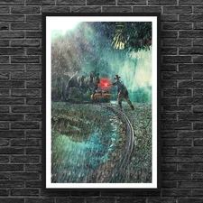 Trex Tango Jurassic Park Poster Dinosaurs Science Fiction Horror movie poster